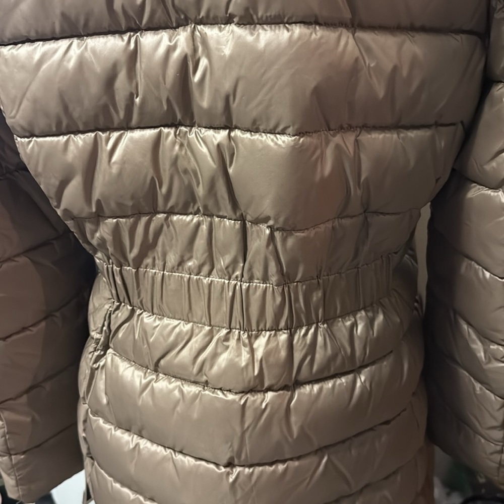 Tahari Women's Beige longer length Puffer Coat - Picture 6 of 12